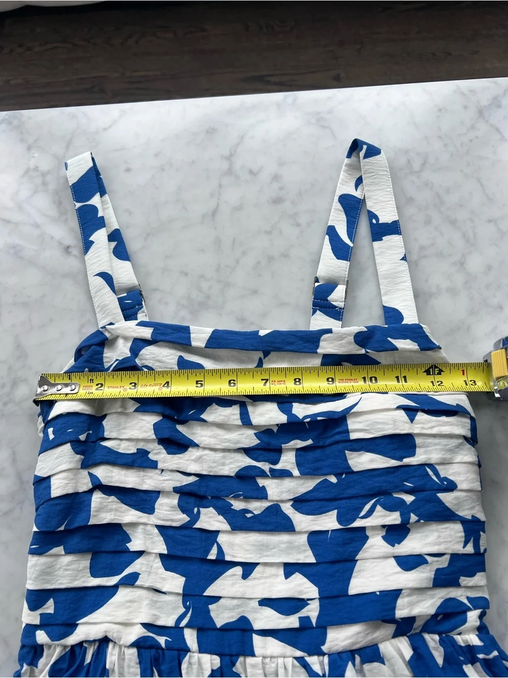 Abercrombie Emerson Tiered Maxi Dress in Blue Pattern Size Small
